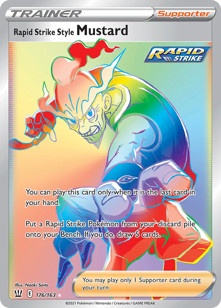 swsh5-176 Rapid Strike Style Mustard 176/163 Rare rainbow
