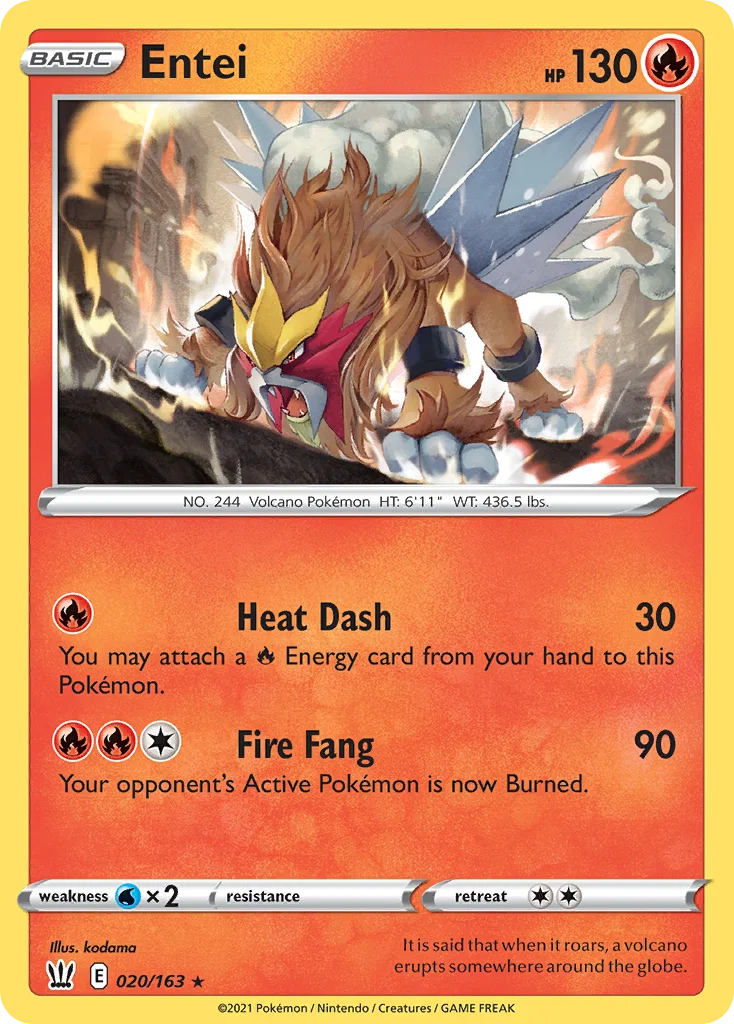 Entei 020/163 Rare holo