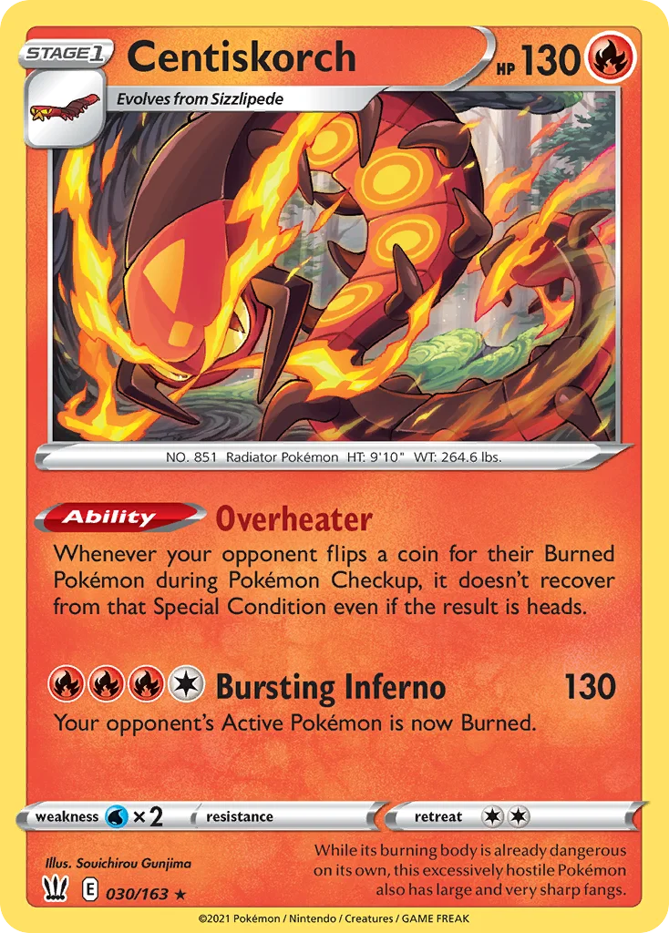 swsh5-30 Centiskorch 030/163 Rare