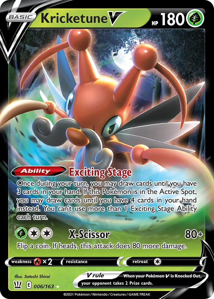 Kricketune V 006/163 Rare holo v