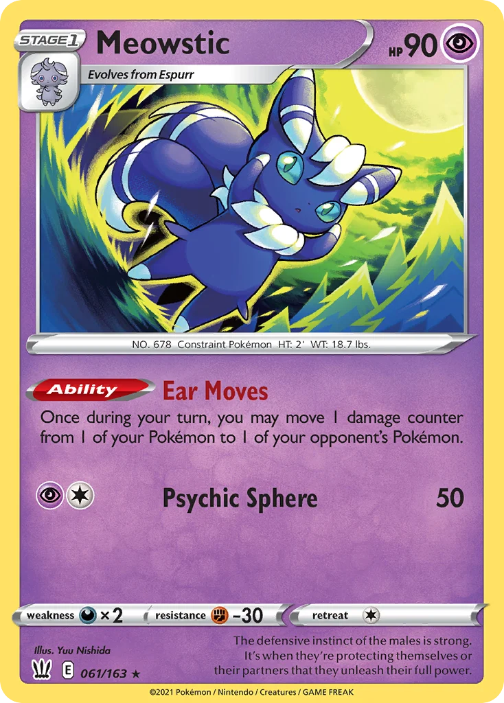 swsh5-61 Meowstic 061/163 Rare holo