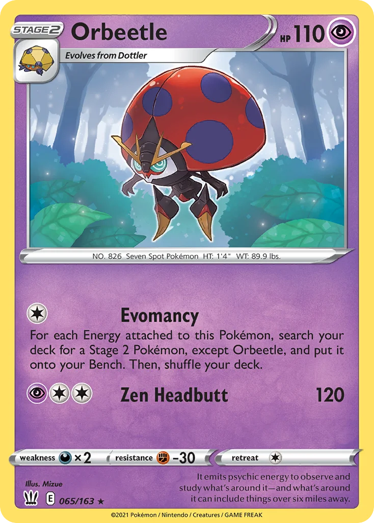 swsh5-65 Orbeetle 065/163 Rare holo