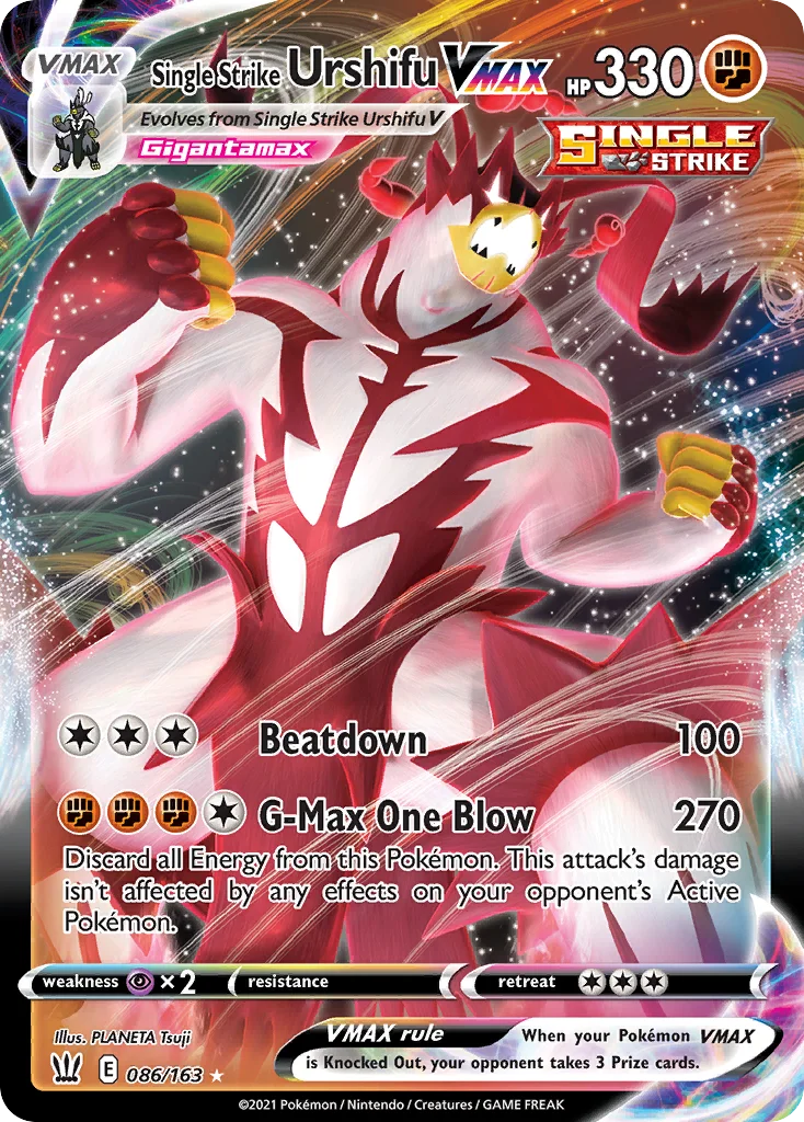 swsh5-86 Single Strike Urshifu VMAX 086/163 Rare holo vmax