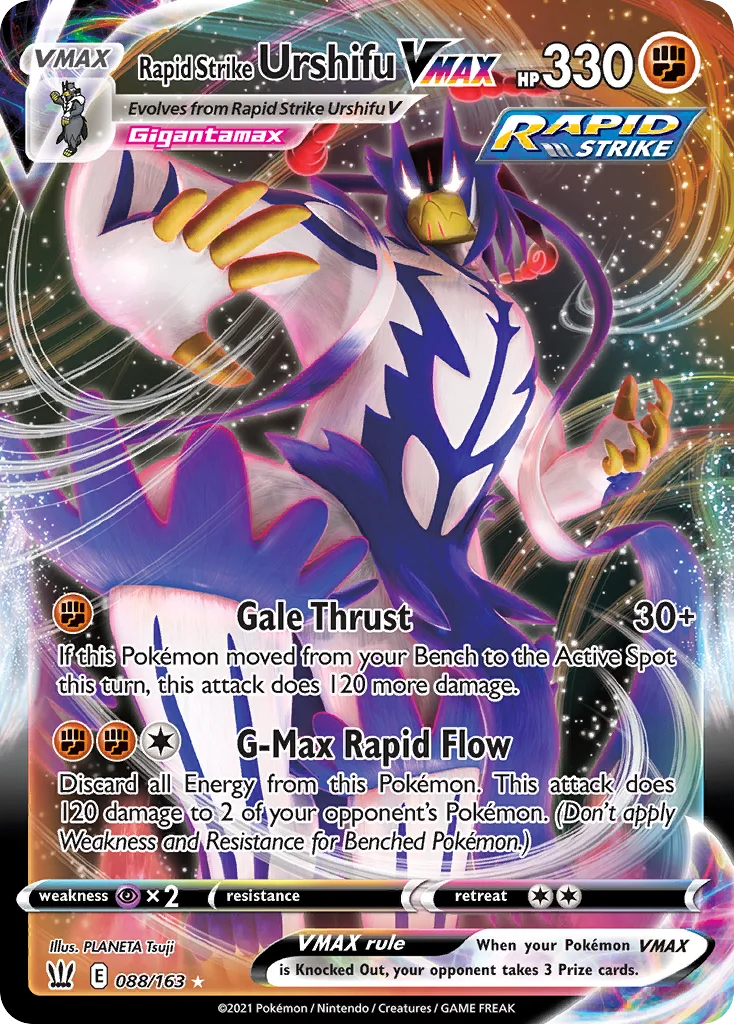 swsh5-88 Rapid Strike Urshifu VMAX 088/163 Rare holo vmax
