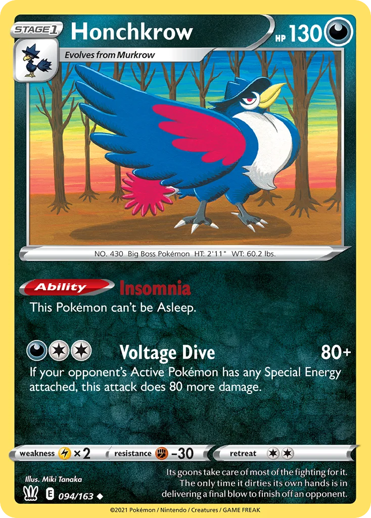 swsh5-94 Honchkrow 094/163 Uncommon