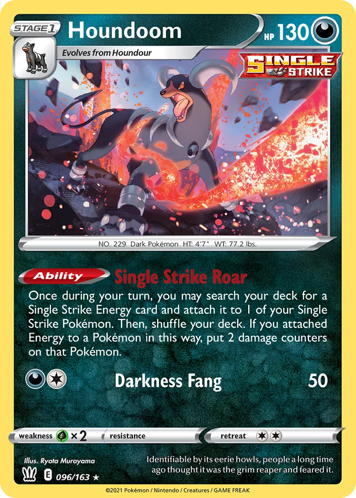 swsh5-96 Houndoom 096/163 Rare holo