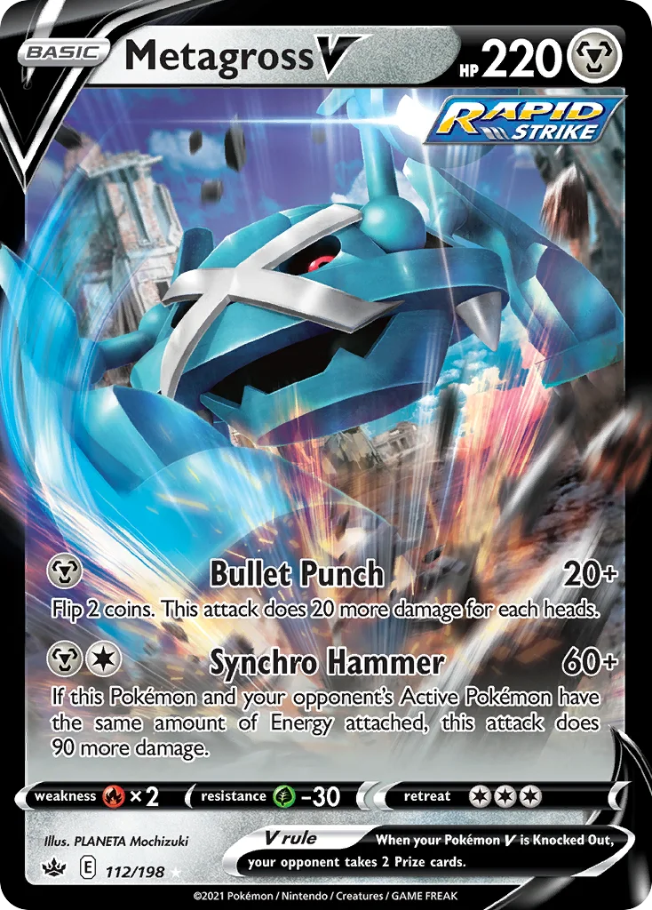 Metagross V 112/198 Rare holo v