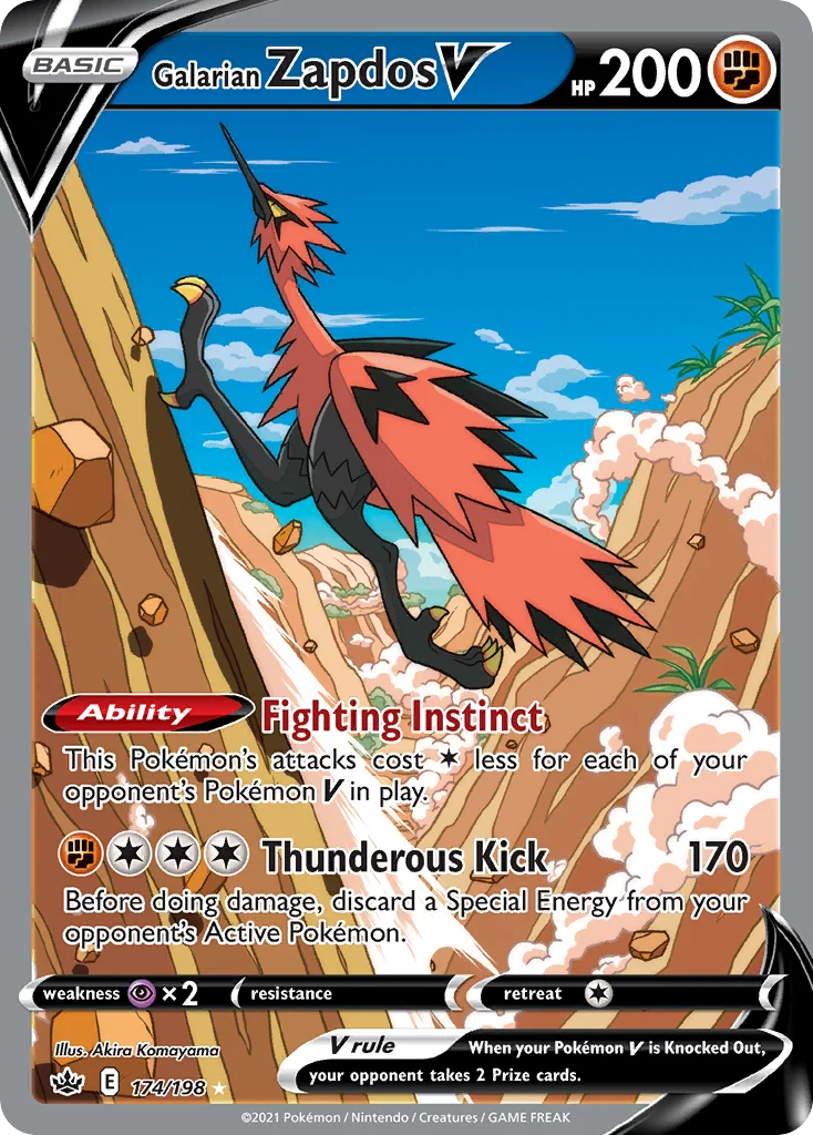 Galarian Zapdos V 174/198 Rare ultra