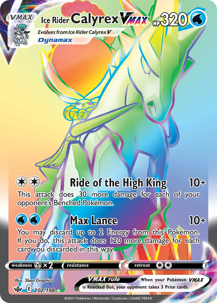 Ice Rider Calyrex VMAX 202/198 Rare rainbow
