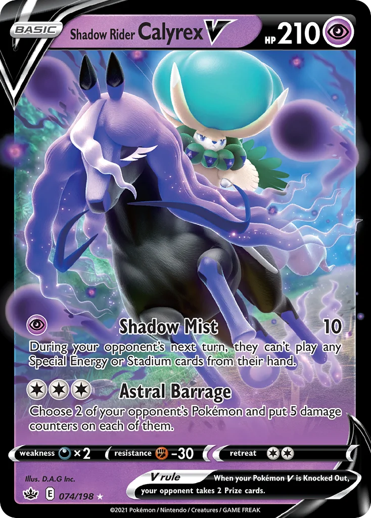 Shadow Rider Calyrex V 074/198 Rare holo v