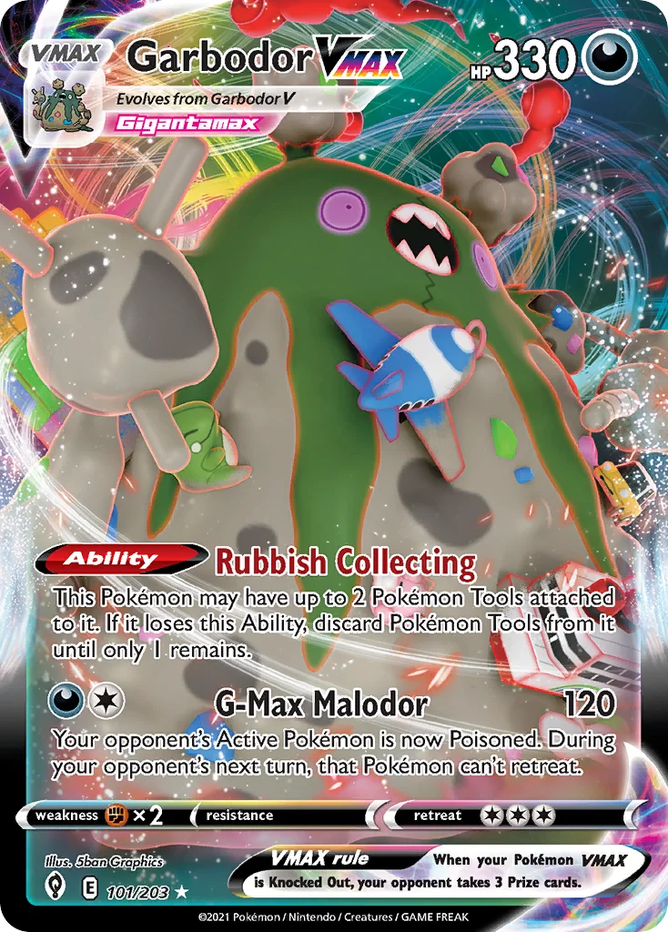 Garbodor VMAX 101/203 Rare holo vmax