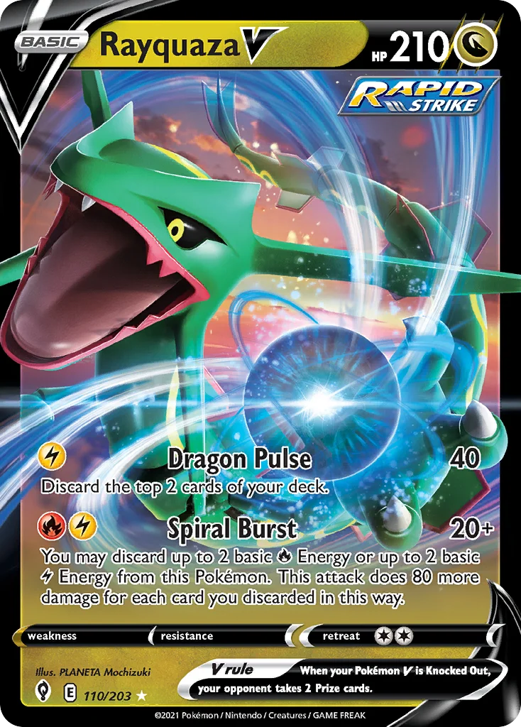 Rayquaza V 110/203 Rare holo v