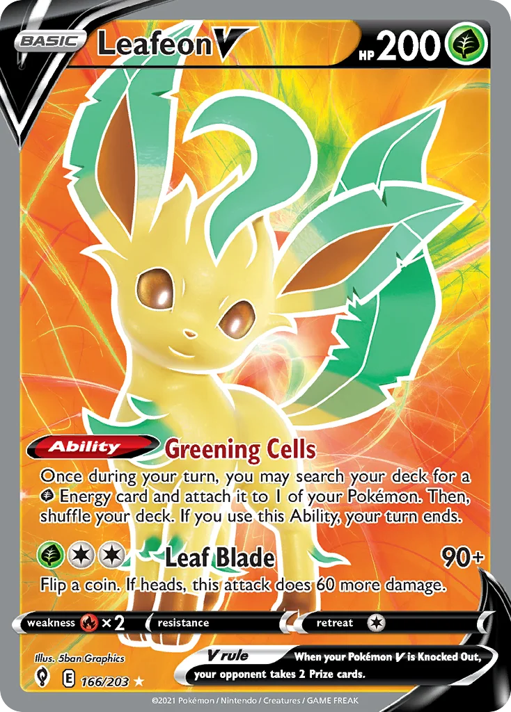 Leafeon V 166/203 Rare ultra
