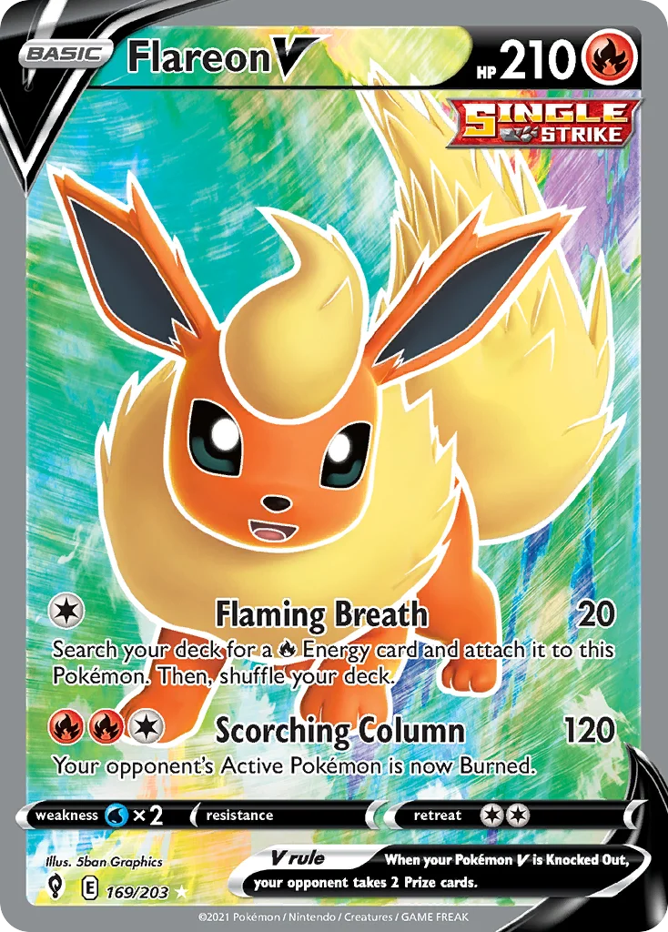 swsh7-169 Flareon V 169/203 Rare ultra