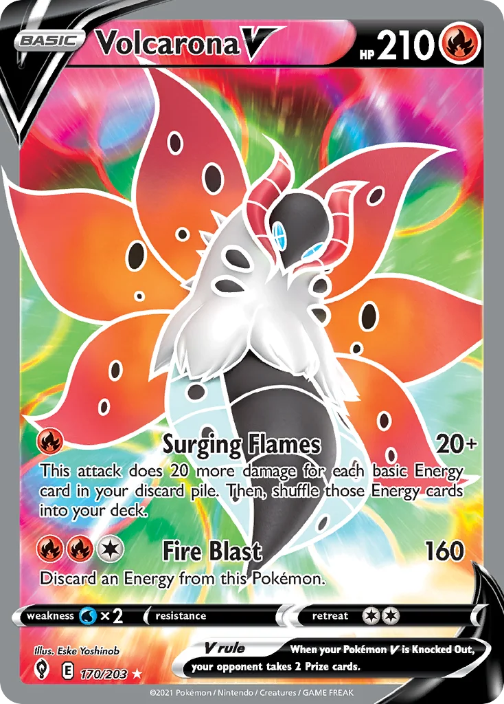 swsh7-170 Volcarona V 170/203 Rare ultra