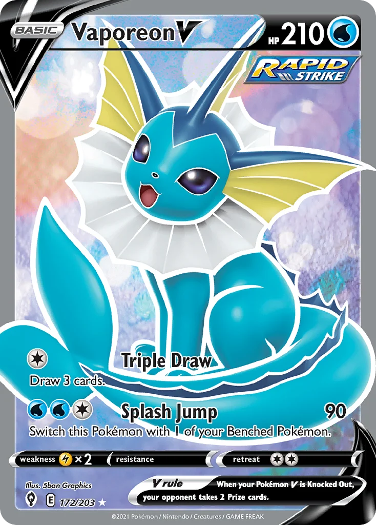 swsh7-172 Vaporeon V 172/203 Rare ultra