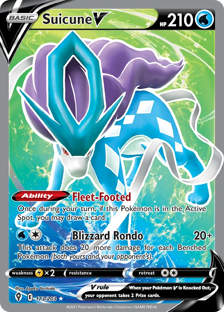 swsh7-173 Suicune V 173/203 Rare ultra