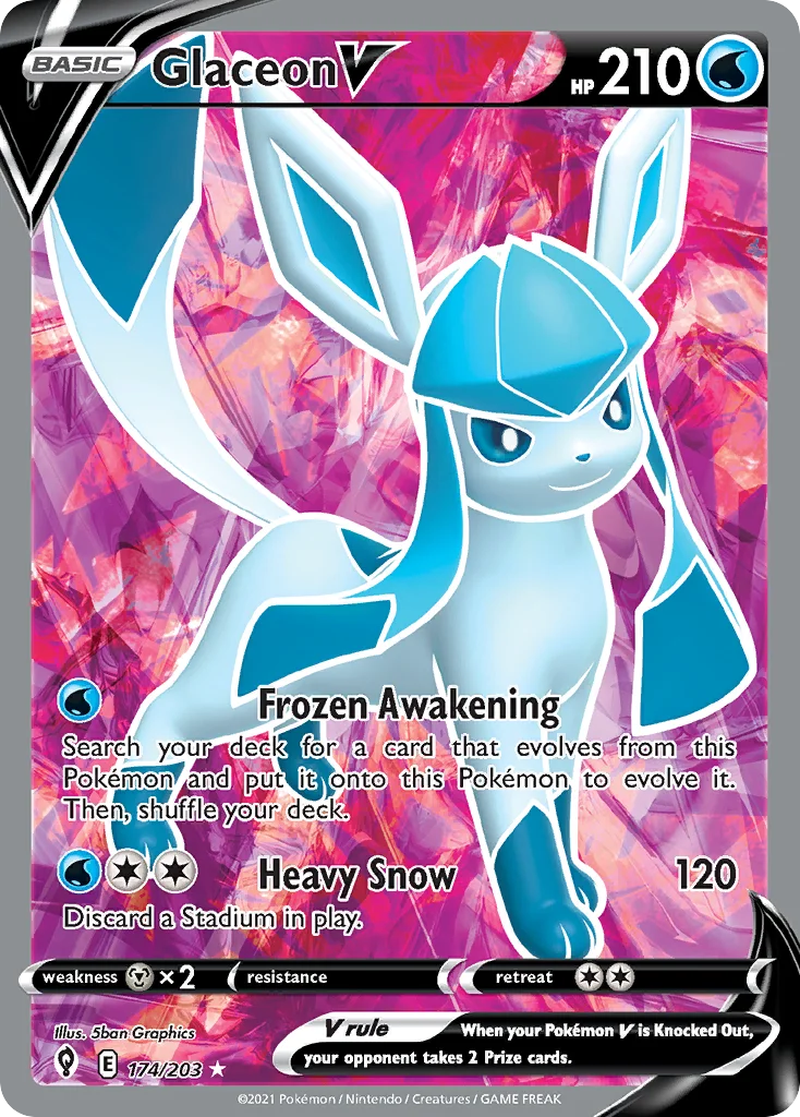 swsh7-174 Glaceon V 174/203 Rare ultra