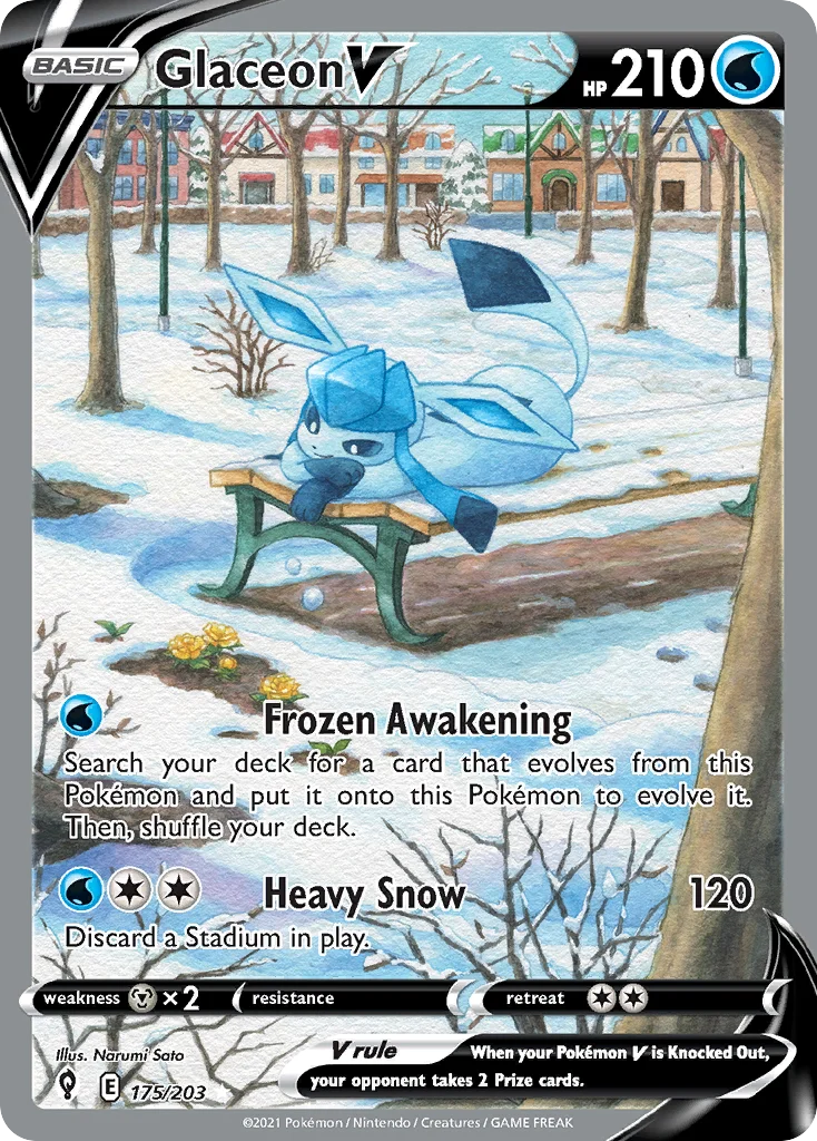 swsh7-175 Glaceon V 175/203 Rare ultra