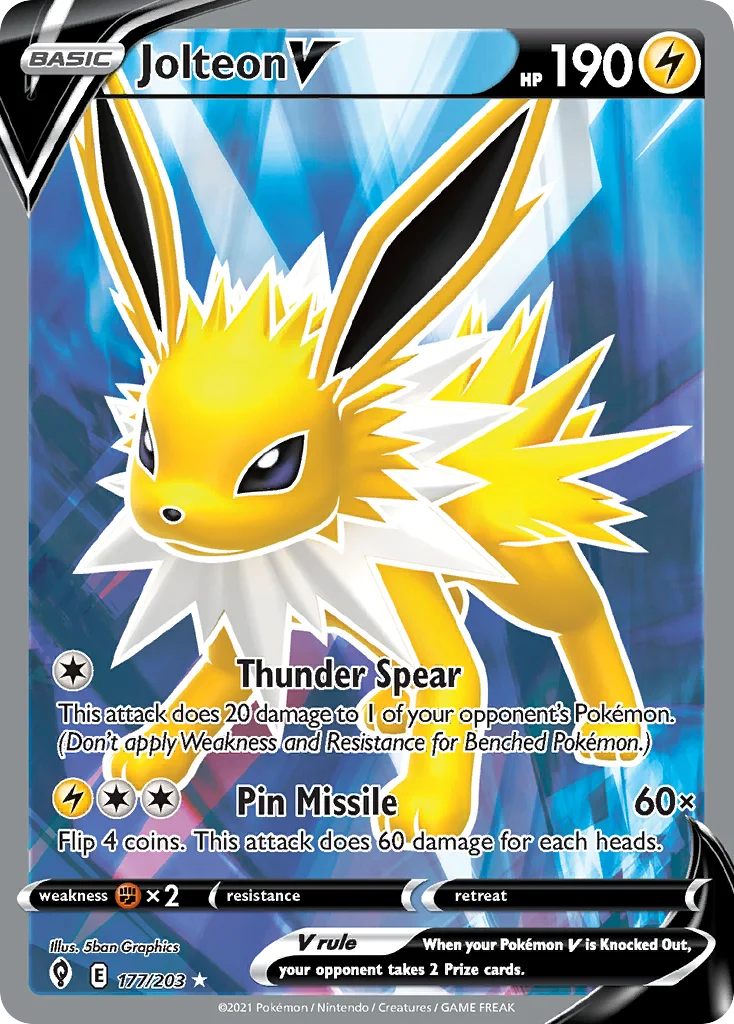 swsh7-177 Jolteon V 177/203 Rare ultra