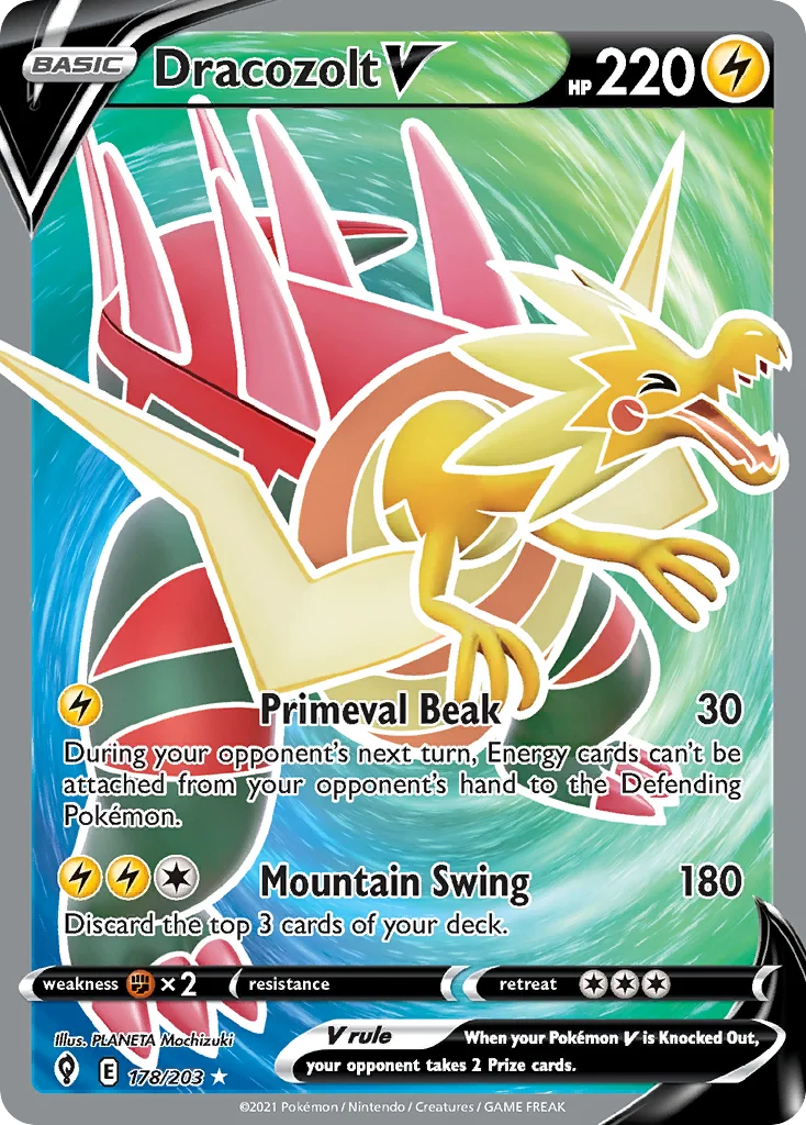 swsh7-178 Dracozolt V 178/203 Rare ultra