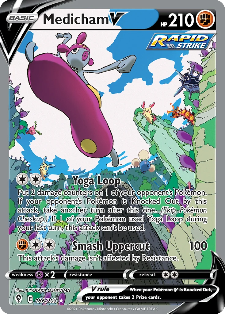 swsh7-186 Medicham V 186/203 Rare ultra