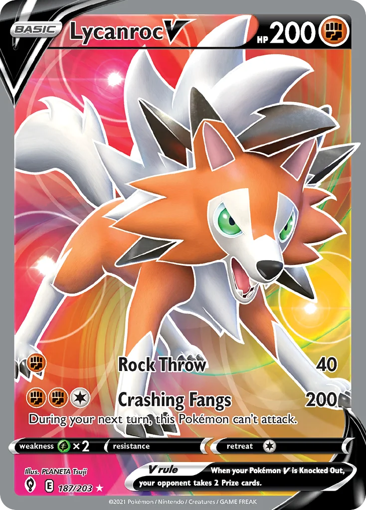 swsh7-187 Lycanroc V 187/203 Rare ultra