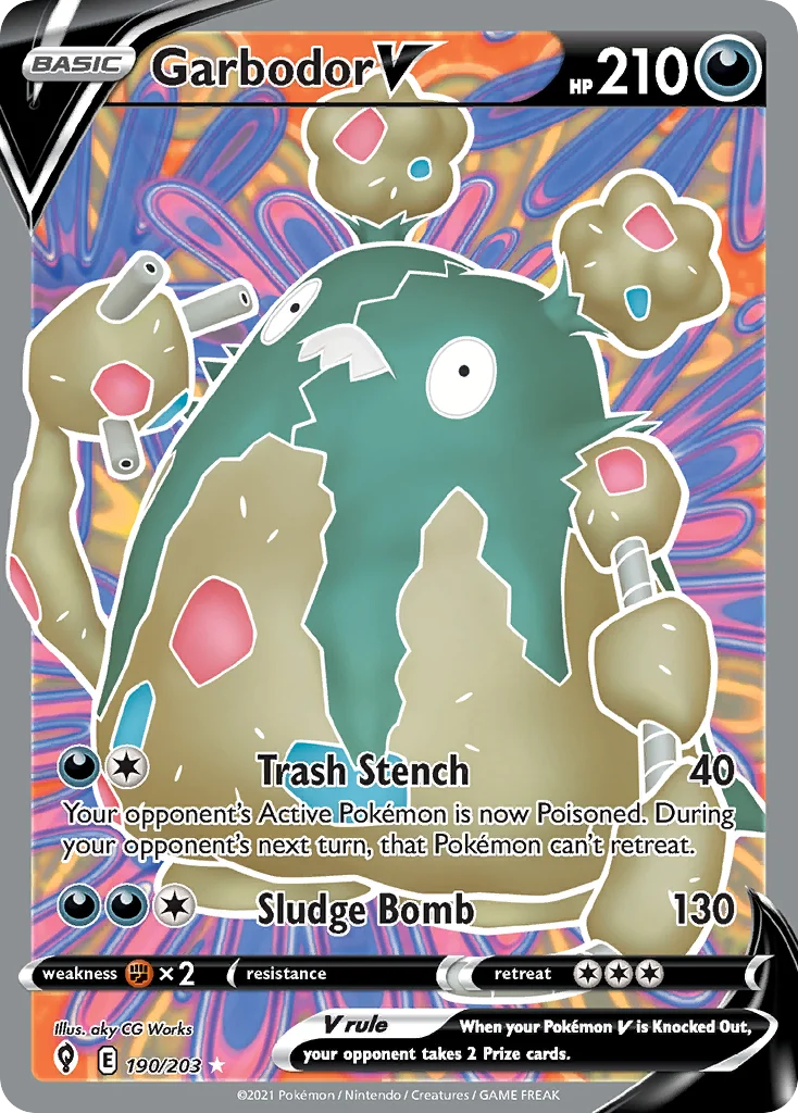 swsh7-190 Garbodor V 190/203 Rare ultra