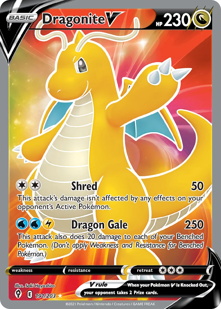 swsh7-191 Dragonite V 191/203 Rare ultra