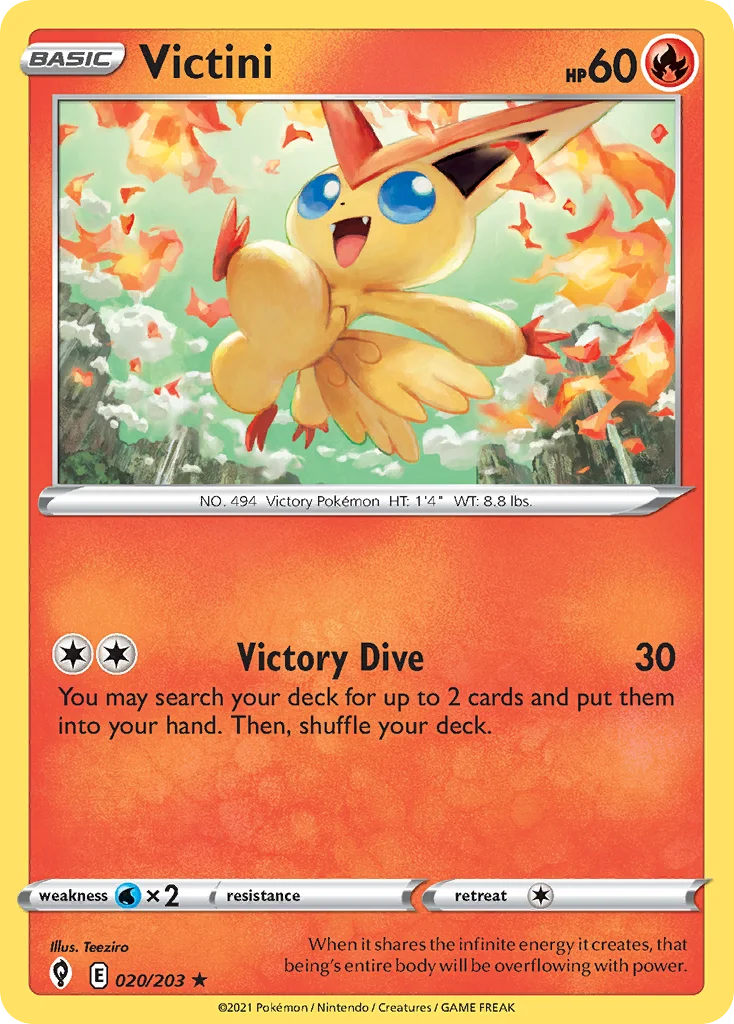 swsh7-20 Victini 020/203 Rare holo