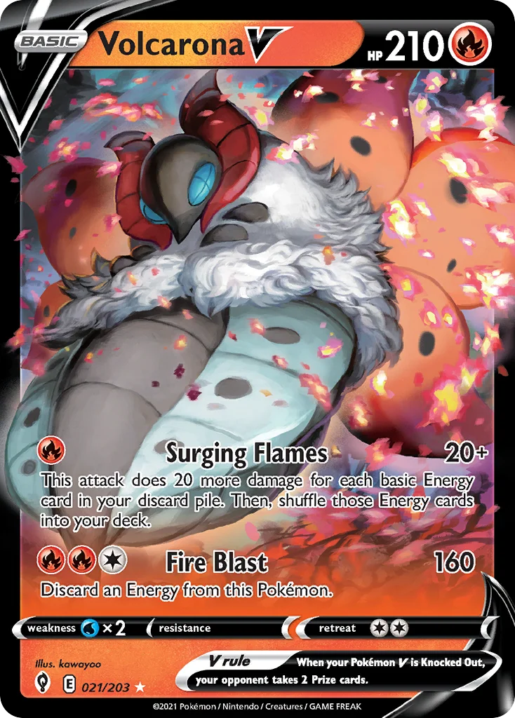 swsh7-21 Volcarona V 021/203 Rare holo v