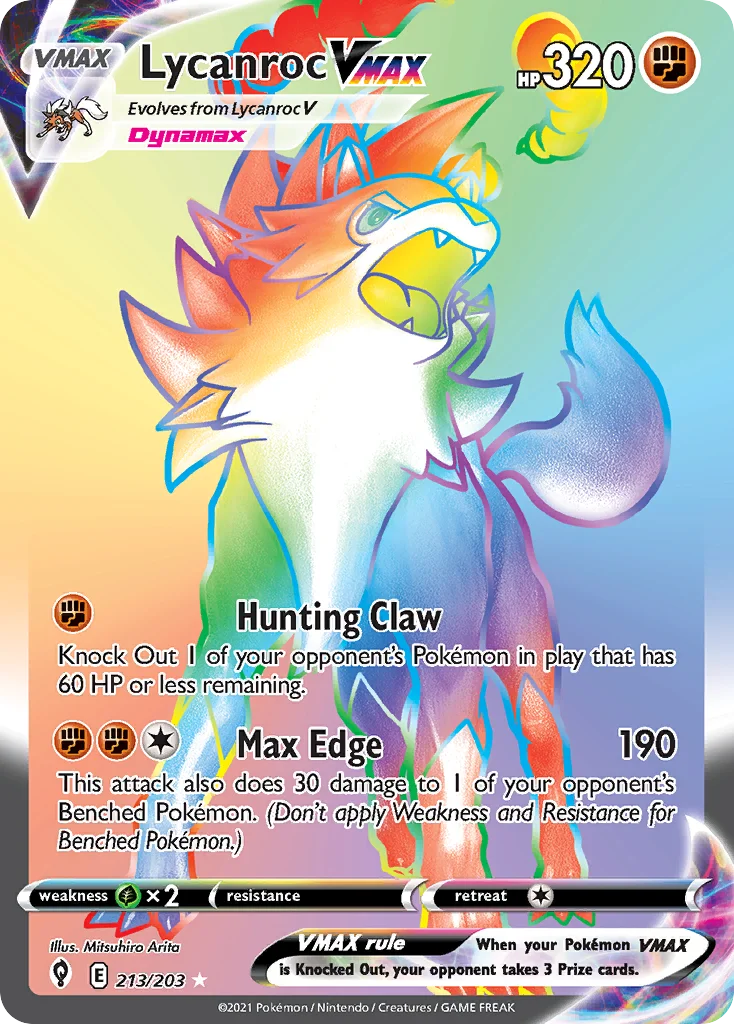 Lycanroc VMAX 213/203 Rare rainbow