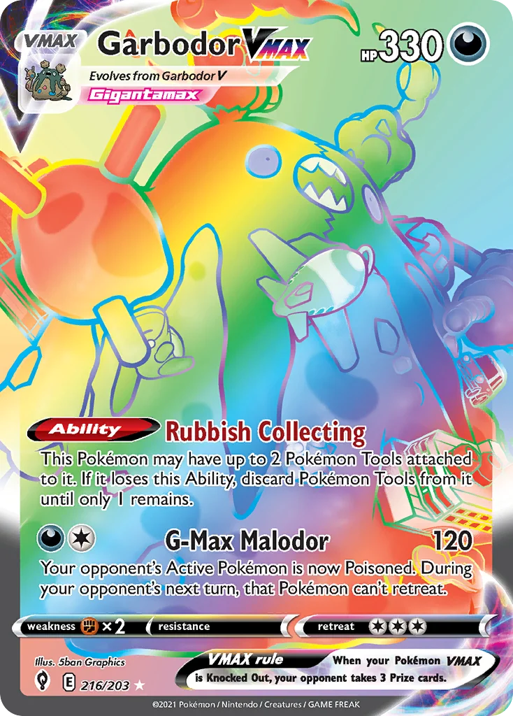 Garbodor VMAX 216/203 Rare rainbow