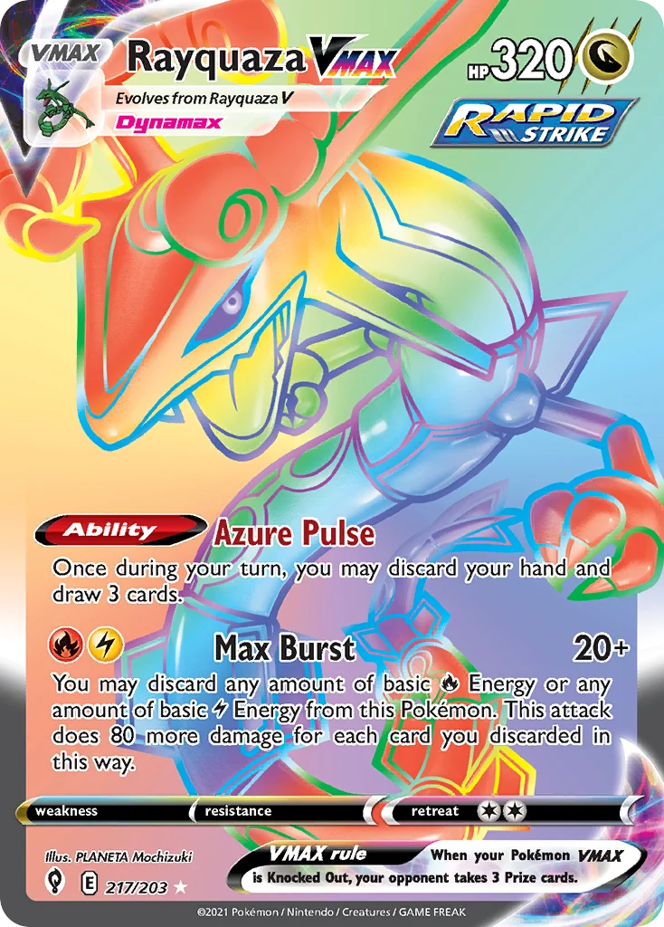Rayquaza VMAX 217/203 Rare rainbow