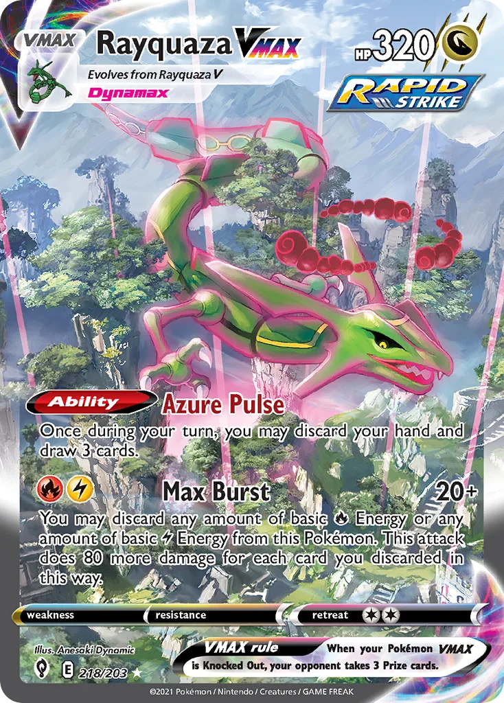 Rayquaza VMAX 218/203 Rare rainbow