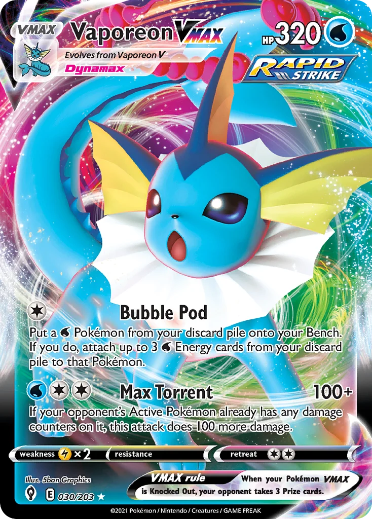 Vaporeon VMAX 030/203 Rare holo vmax