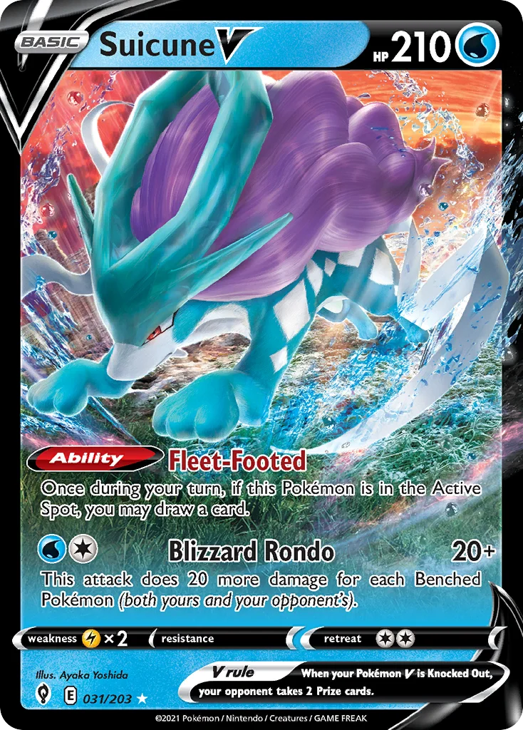 Suicune V 031/203 Rare holo v