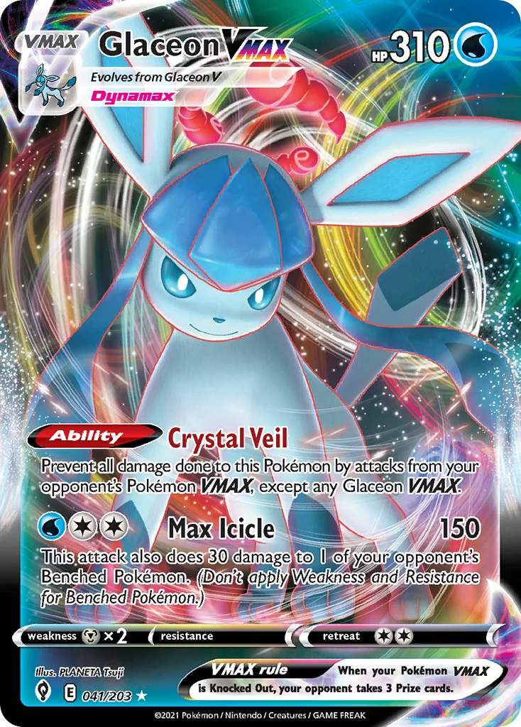 Glaceon VMAX 041/203 Rare holo vmax