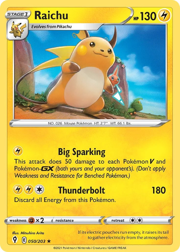 swsh7-50 Raichu 050/203 Rare holo