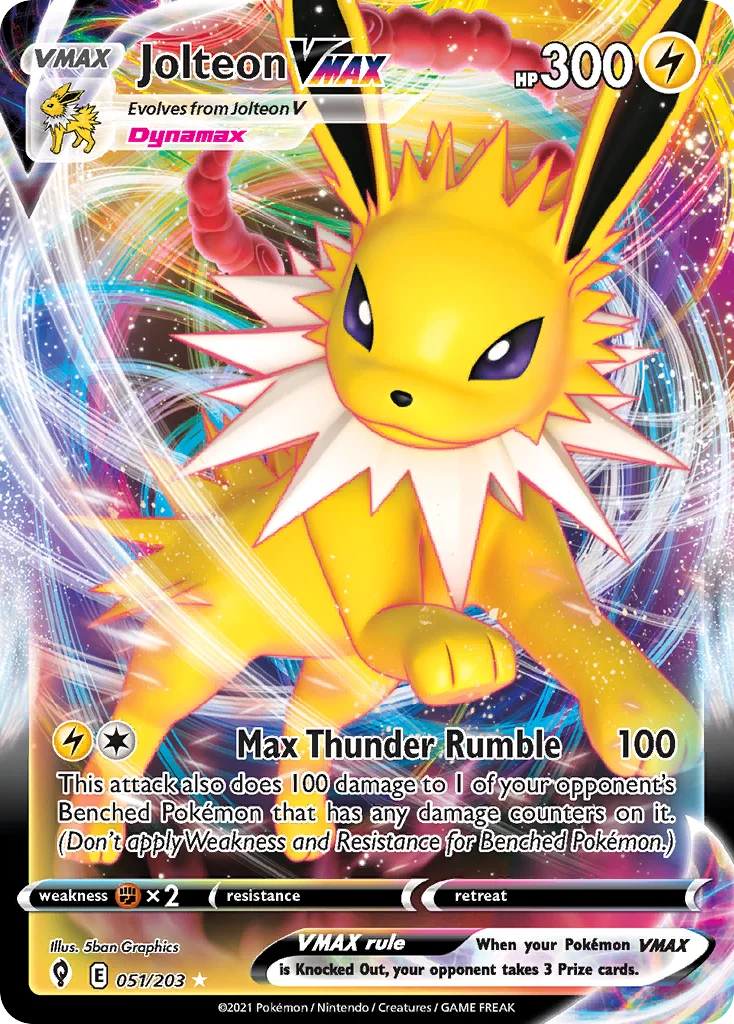 swsh7-51 Jolteon VMAX 051/203 Rare holo vmax
