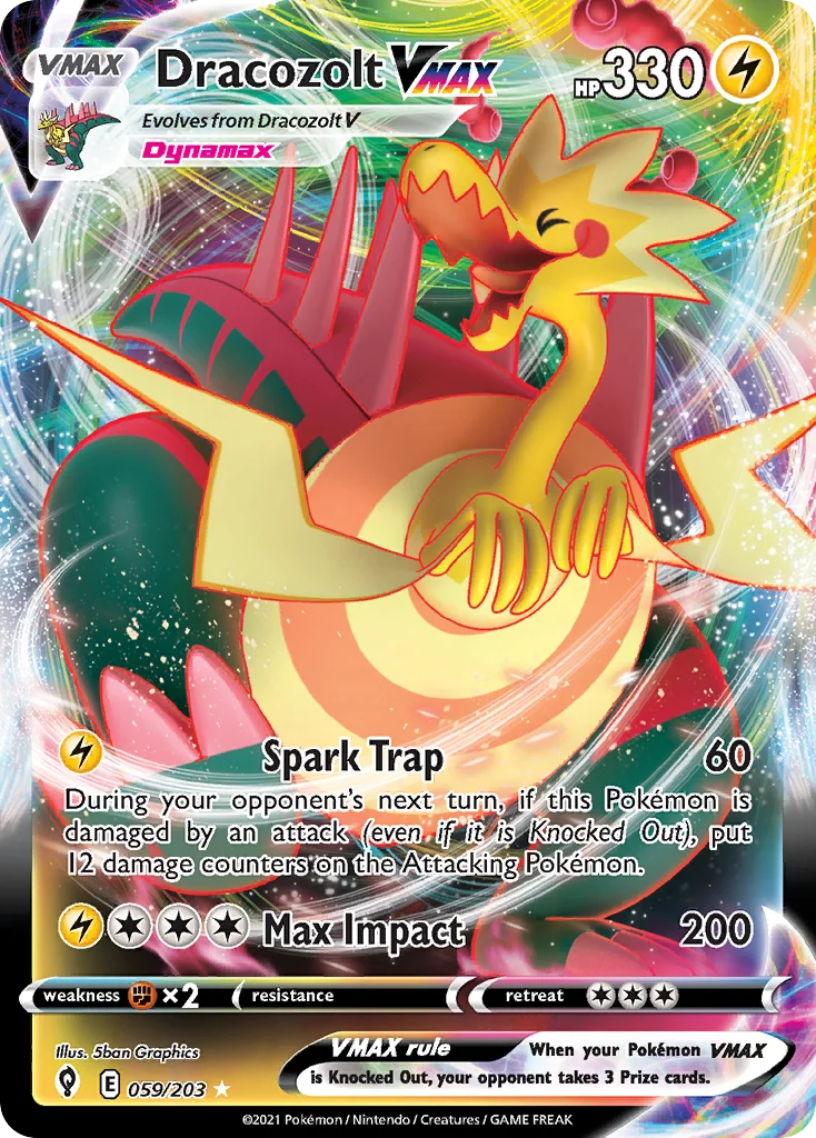swsh7-59 Dracozolt VMAX 059/203 Rare holo vmax
