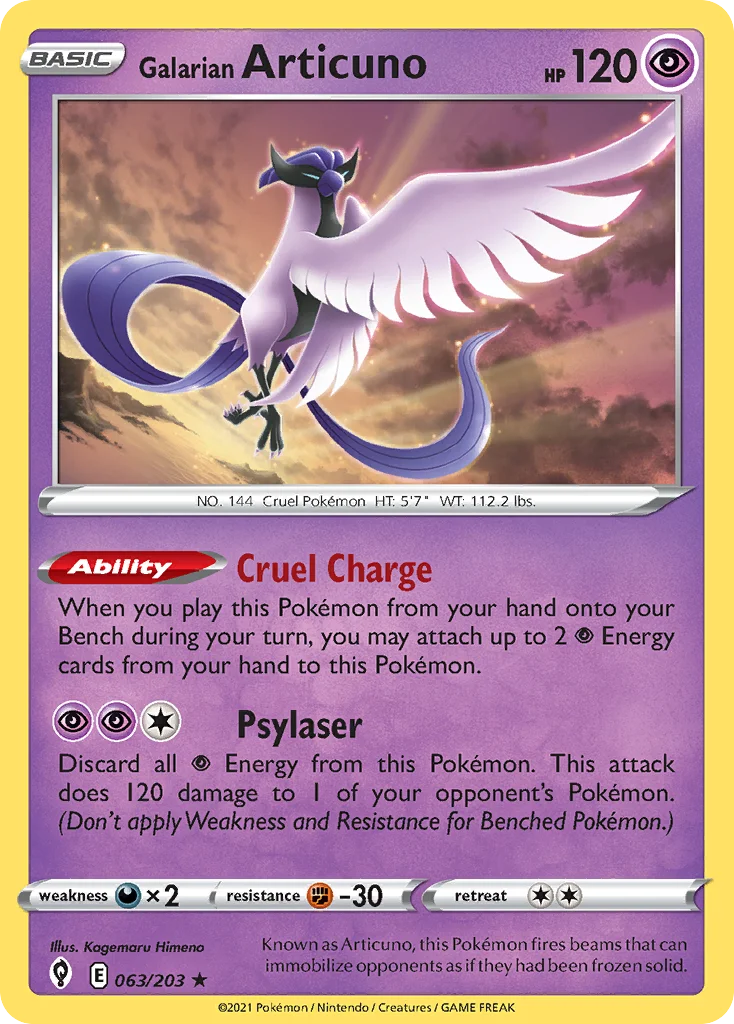 swsh7-63 Galarian Articuno 063/203 Rare holo
