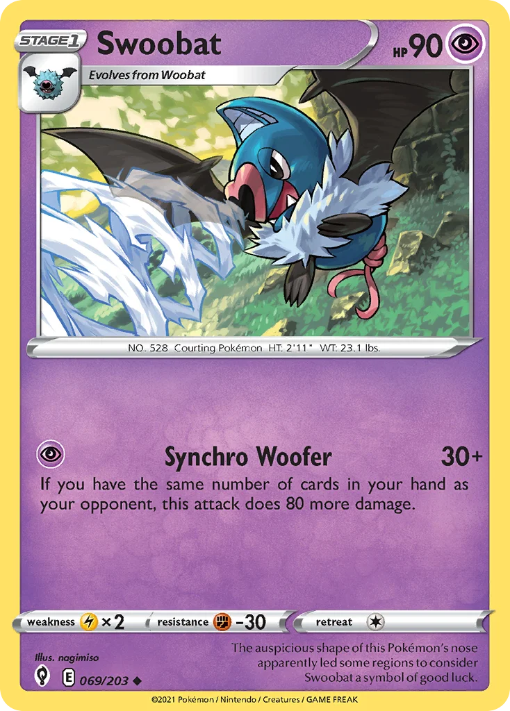 swsh7-69 Swoobat 069/203 Uncommon
