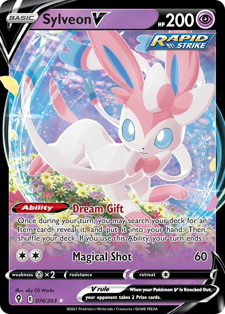 swsh7-74 Sylveon V 074/203 Rare holo v