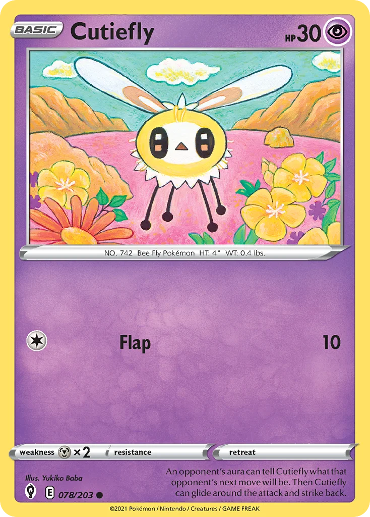swsh7-78 Cutiefly 078/203 Common