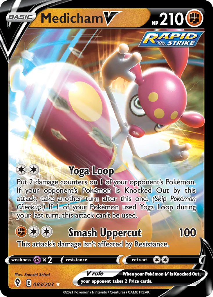 swsh7-83 Medicham V 083/203 Rare holo v