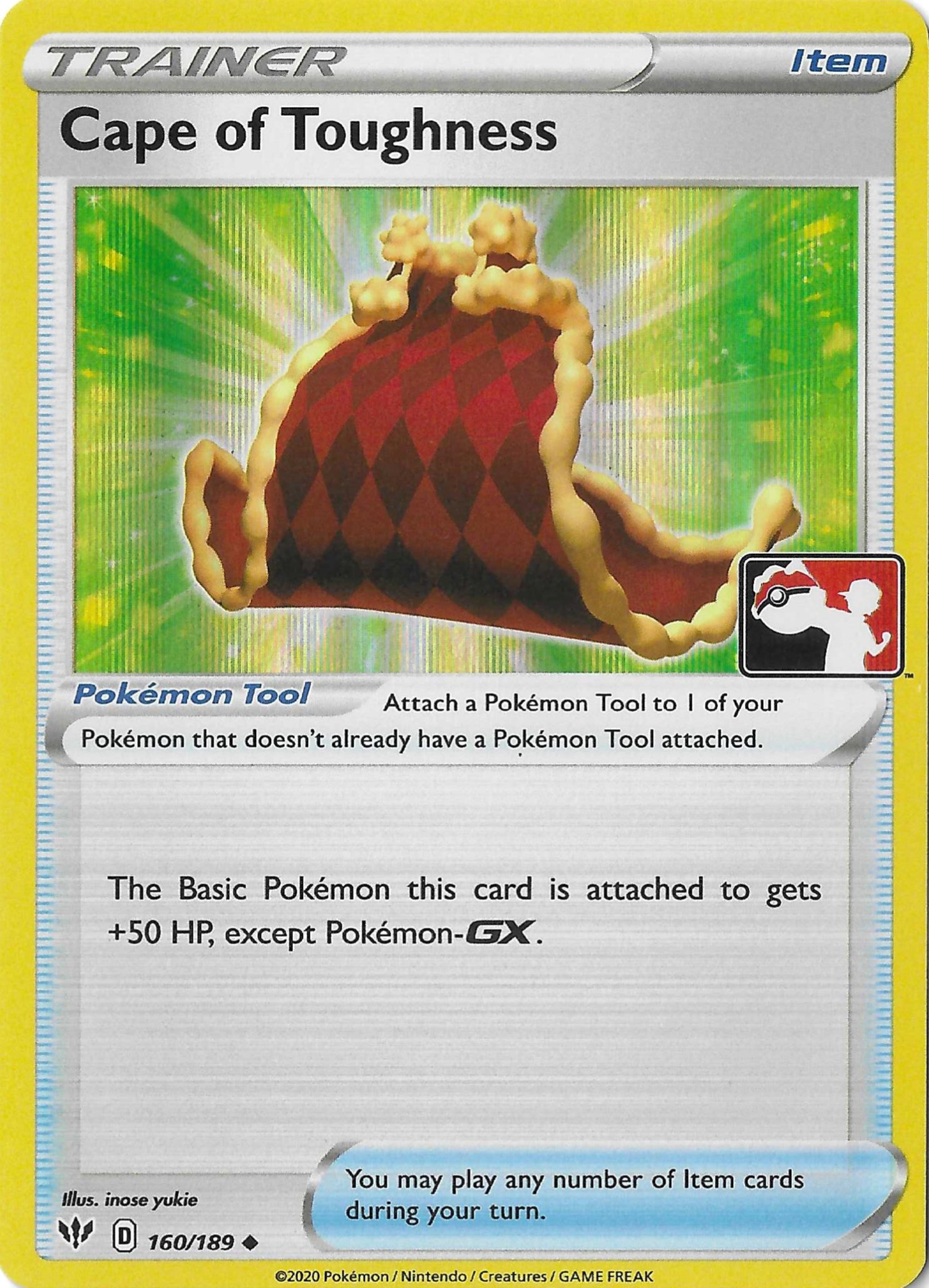 Cape of Toughness 160/189 Darkness Ablaze Prize Pack League Promo Holo NM