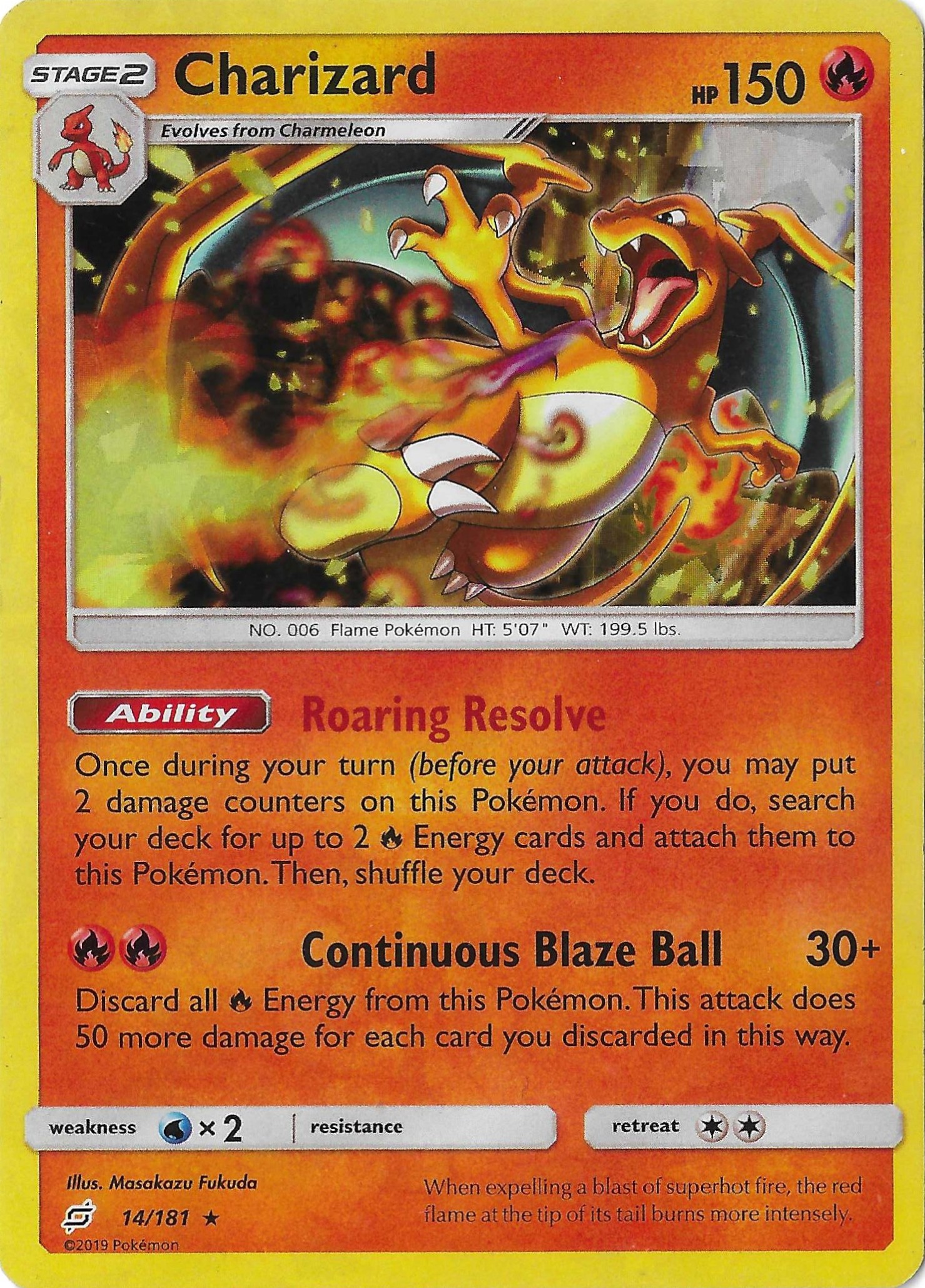 Charizard 14/181 SM Team Up Cracked Ice Holo LP