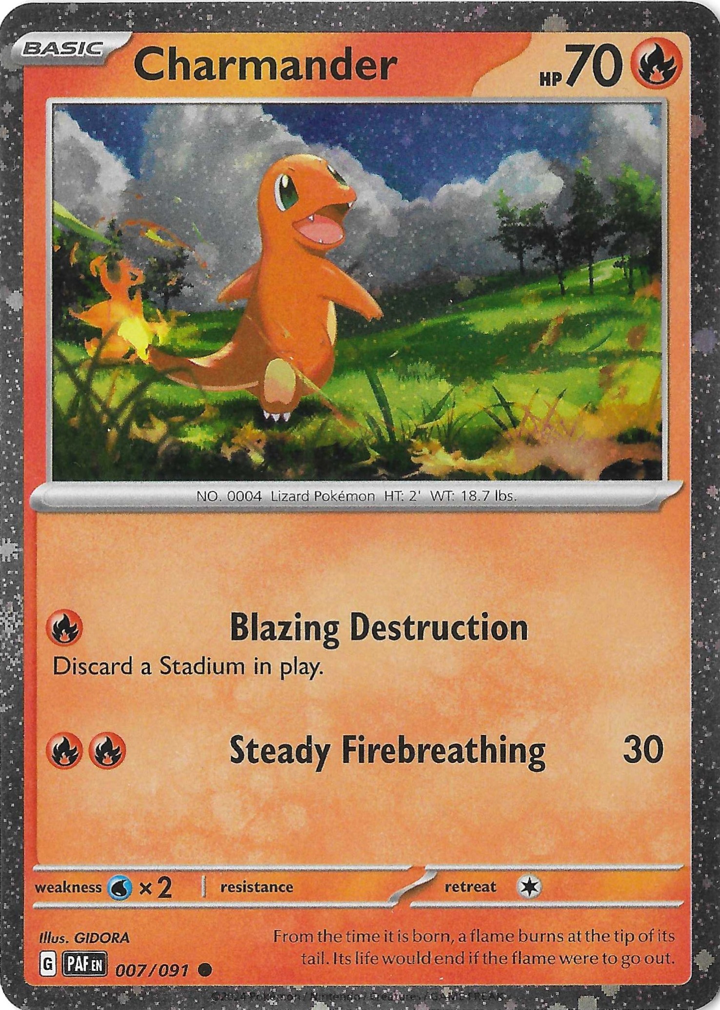 Charmander 007/091 SV Paldean Fates Cosmos Holo NM