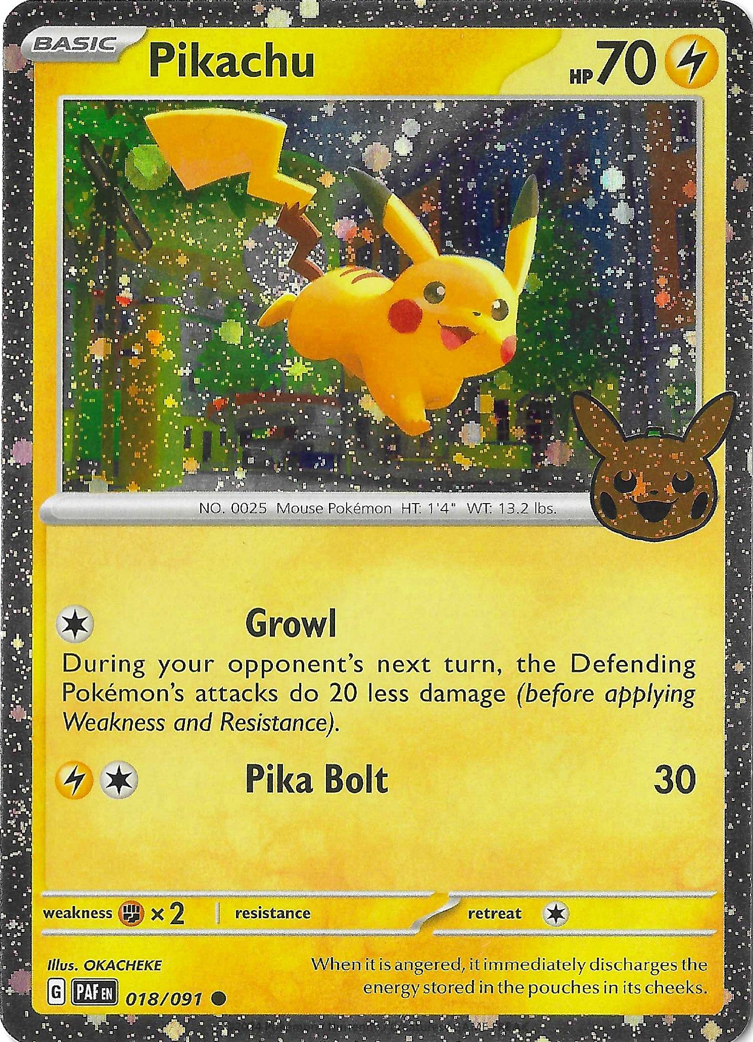 Pikachu 018/091 Trick or Trade 2024 Cosmos Holo Rare NM